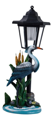 Crane Figurine Decorativa Con Colección De Linterna Azul