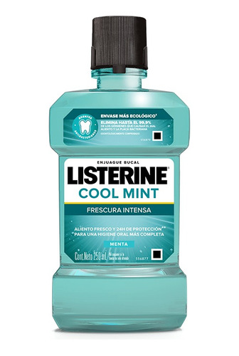 Listerine Cool Mint 24hs Frescura Intensa X 250ml