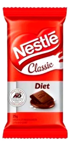 Chocolate Classic Diet Zero Açúcar Nestlé - 1cx C/ 22un