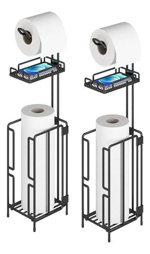 Juego De 2 Pza Porta Rollos De Papel Higiénico Metálico