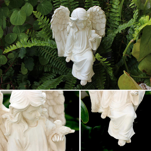 Estatua De Jardín Solar, Figura De Ángel, Escultura