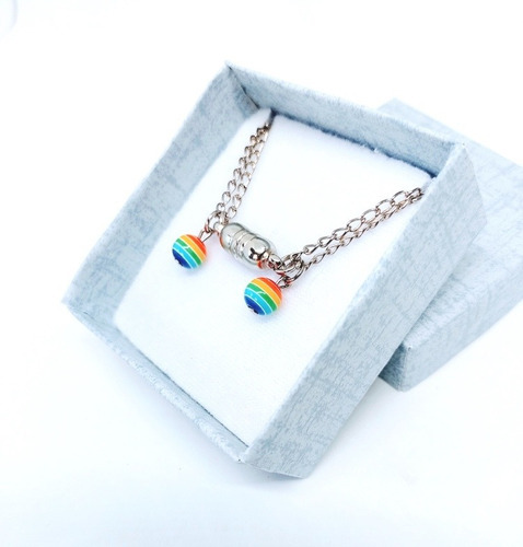 Collar Compartido Magnético Imán Parejas Orgullo Lgbt 