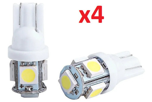 Bombillo Led Muelita T10 Luz Blanca 5 Led Alto Brillo