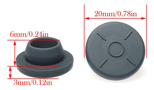 Tapón De Goma Butílica Meetoot 0.787 In Juego 100 Uds Color Nombre Del Diseño