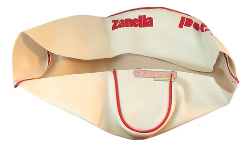 Tapizado Asiento Zanella Pocket Blanco Rojo