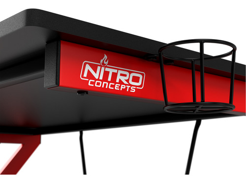 Escritorio Gamer Nitro Concepts - D12 - Negro Y Rojo