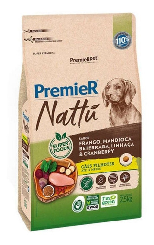 Ração Para Cães Filhotes 2,5kg Premier Nattu