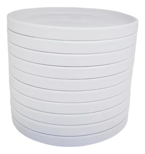 Plato Plano De Melamina Blanca 20cm