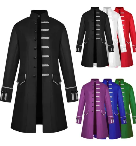 Ropa De Hombre Steampunk Medieval De Moda De Color Sólido