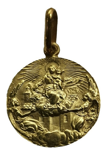 Medalla Oro 10k Virgen Desamparados #328 Bautizo Comunión 