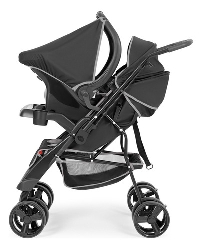 Carrinho De Bebê Com Bebê Conforto Joy Ii Preto Tutti Baby