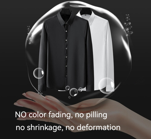 Camisa Ice Silk Para Hombre, Resistente A Las Arrugas, No Se