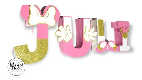 Letras 3d Minnie Mouse Pink & Gold | Candy Bar Souvenir