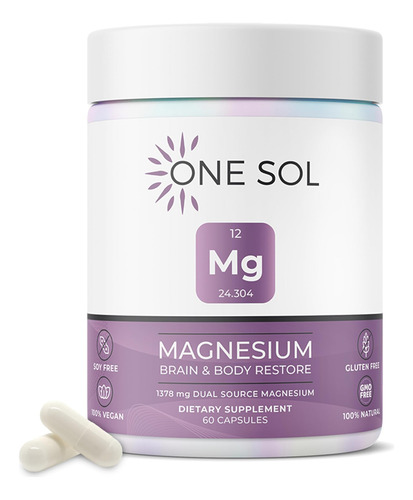 Un Sol Magnesium, 1378 Mg De Doble Fuente Bisglicinate Para