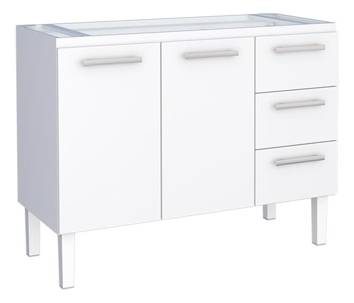 Cozimax	Gabinete de Pia aço balcao de 1,20 cozinha venus flat cor branco