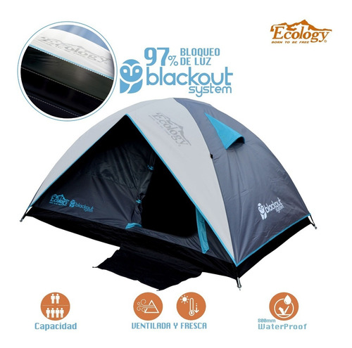 Carpa Doble Tendido Blackout Facil Armado 4 Personas Camping