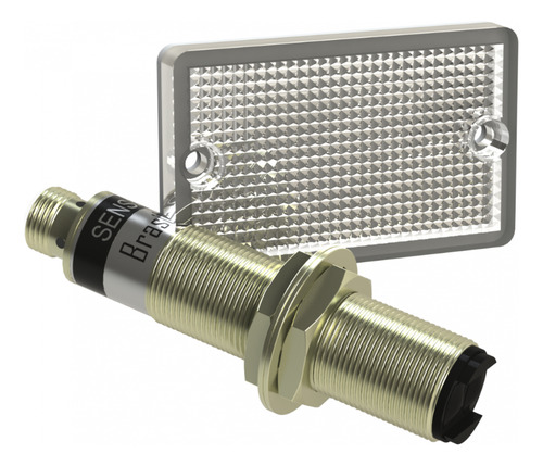 Sensor Foto Eletrico De Espelho 18mm Pnp 6-36vcc 4 Fios