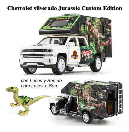 Chevrolet Silverado Miniatura Metal Coche Con Luces Y Sonido