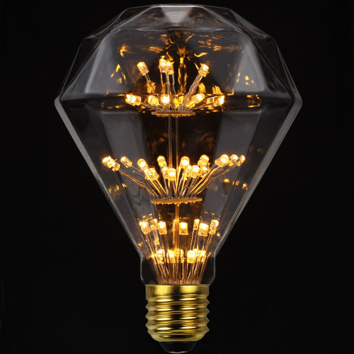 Bombilla Led Vintage Globe G95 Diamond Firework, Cálida, 3 W