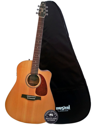 Violão Eletroacústico Profissional Seagull Entourage Natural Spruce Qit Com Capa Luxo Acolchoada