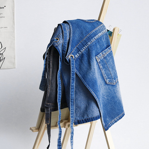 (bk-2) Avental Jean Bib Para Jeans Lavado Ajustável Com Enco