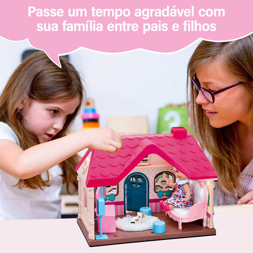 Camewin Casinha De Boneca Castelo Da Princesa Pet Parlour Com 1 Boneca 18.5*15*24.5cm
