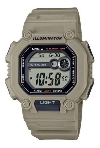 Reloj Casio Digital W-737hx Original Time Square Color de la correa Beige