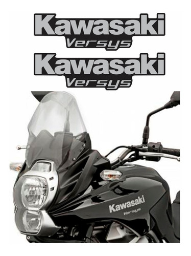 Par Emblema Adesivo Lateral Compatível Kawasaki Versys Vrs10 Cor KAWASAKI VERSYS - PRATA