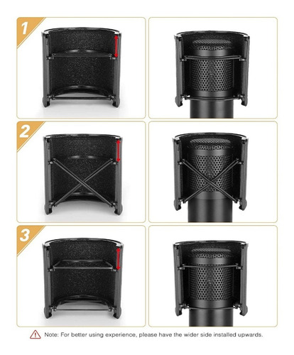 Imagen 6 de 10 de Soporte Para Micrófono Brazo + Filtro Antipop + Shockmount P