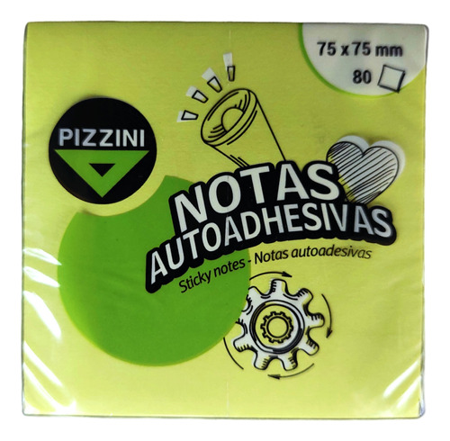 Notas Adhesivas Pizzini 75x75mm
