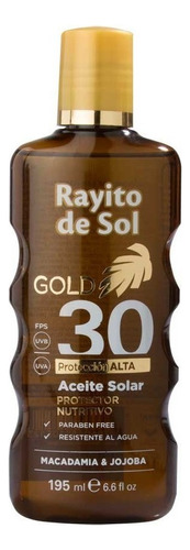 Aceite Solar Rayito De Sol Gold Fps30 195ml Bronceador