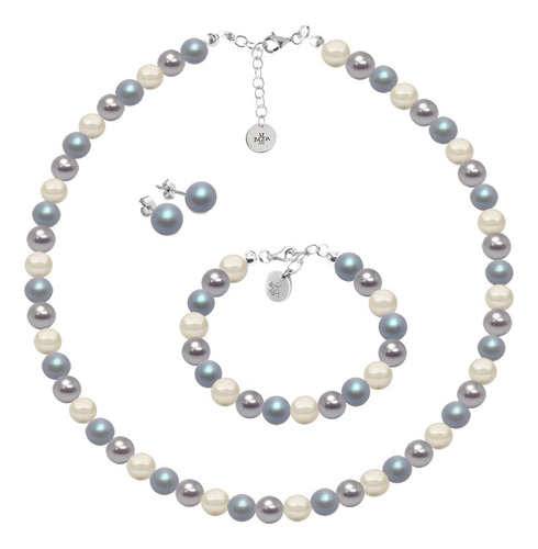Set De Collar - Aretes Y Pulsera Zvezda De Plata .925 Corte