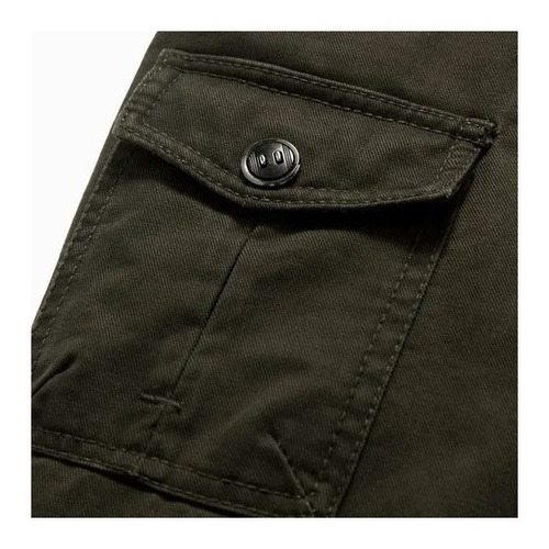 Chamarra Militar De Algodón Para Hombre, Verde
