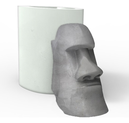 Forma Silicone Estatua Moai Cabeças Da Ilha De Pascoa Resina