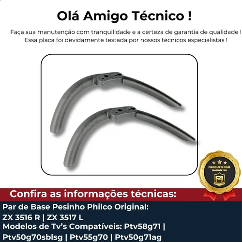 Base Pra Tv Philco Ptv55g70 Ptv50g71ag Zx 3517 L Original