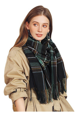 Q Bufanda A Cuadros De Invierno Para Mujer, Bufanda Cálida