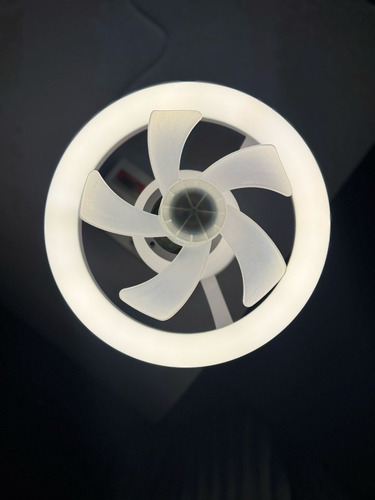 Ventilador 360° Con 3 Luces Led Para Foco 30 Cm 1000 Rpm Blanco Blanco Plástico 5