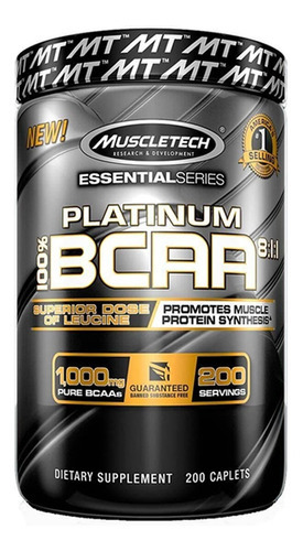 Bcaa Platinum 8:1:1 200 Tabs - Muscletech - 80% Leucina / 1g Sabor Sem Sabor