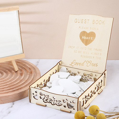 Libro De Invitados De Boda 3d En Forma De Corazón Con