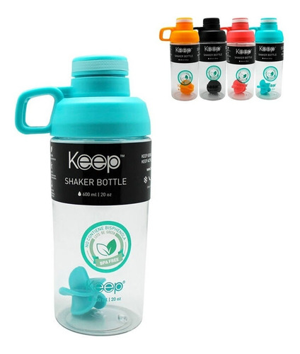 Botella Shaker Keep 600ml Con Mezclador Para Batidos