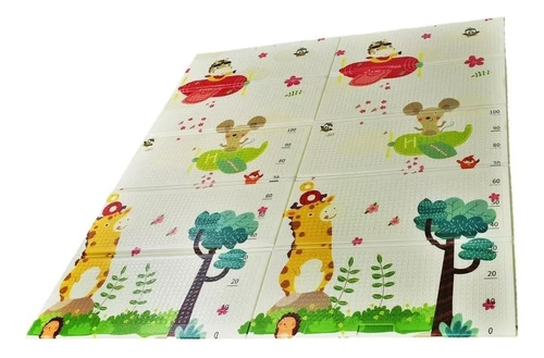 Alfombra Antigolpe Plegable Reversible 150x180cm Para Niños Color Foto Animalitos