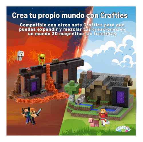 Crafties Bloques De Construcción Magnética Juegos Stem 148pz 148 Minecraft