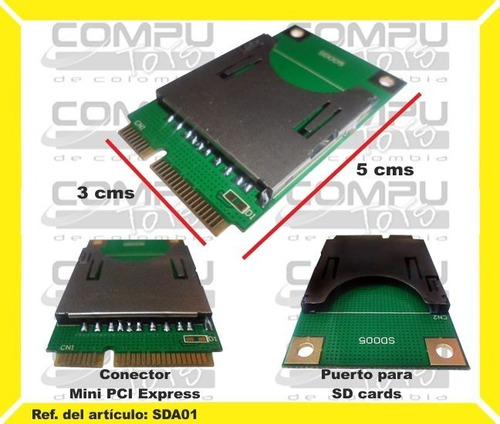 Adaptador Mini Pci-e A Sd Card Ssd Ref: Sda01 Computoys Sas