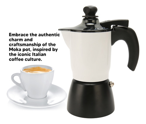 Cafetera Italiana Auténtica Moka De 3 Tazas De Aluminio