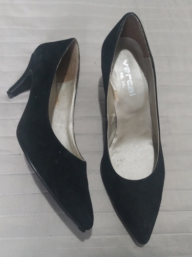 Zapatos De Fiesta D Gamuza Negros Marca Vercal Bs As Tall 37