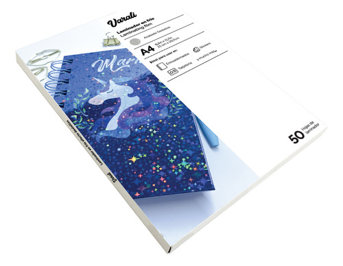 Hojas Laminador En Frio A4*50 Destellos Varali Color Azul