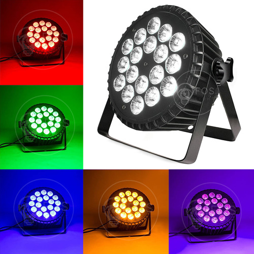 Kit 8 Refletor Par Led Slim 18x15w Rgbwa 5n1 Igreja Dj Festa 127/220v
