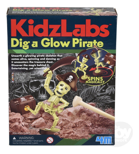 Juego De Ciencia Excava Fósil Pirata Fluorescente Con Tesoro