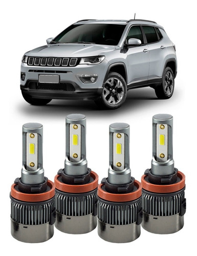 Kit Ultra Led Canceller Jeep Compass Drl E Milha 2017 À 2021