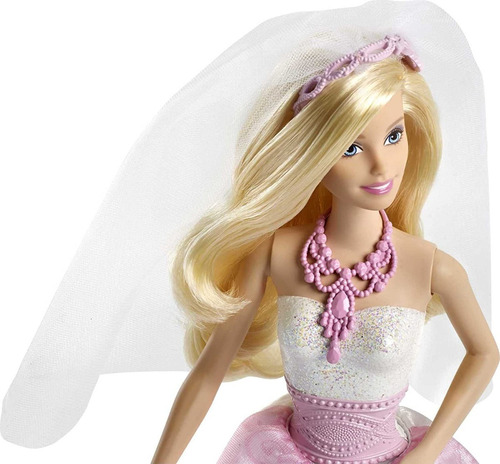 Boneca de noiva Barbie com buquê Original Mattel Baloo Toys